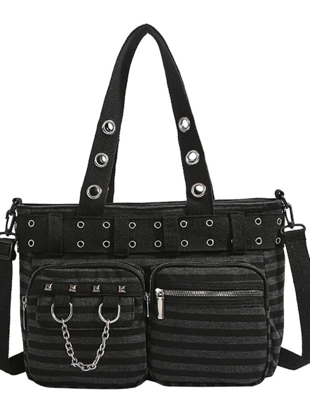 Tote Bag for Women, Corduroy Gothic Purse Goth Bag with Zipper for College